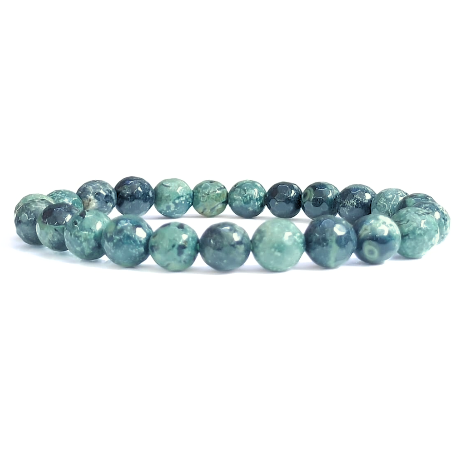 Kambaba Stone Faceted Beads Bracelet
