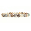 Bamboo Leaf Agate Bracelet With Buddha Head 8MM