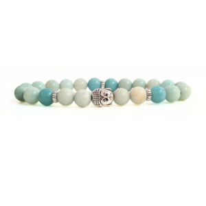 Green Amazonite With Buddha Head 8MM Bracelet