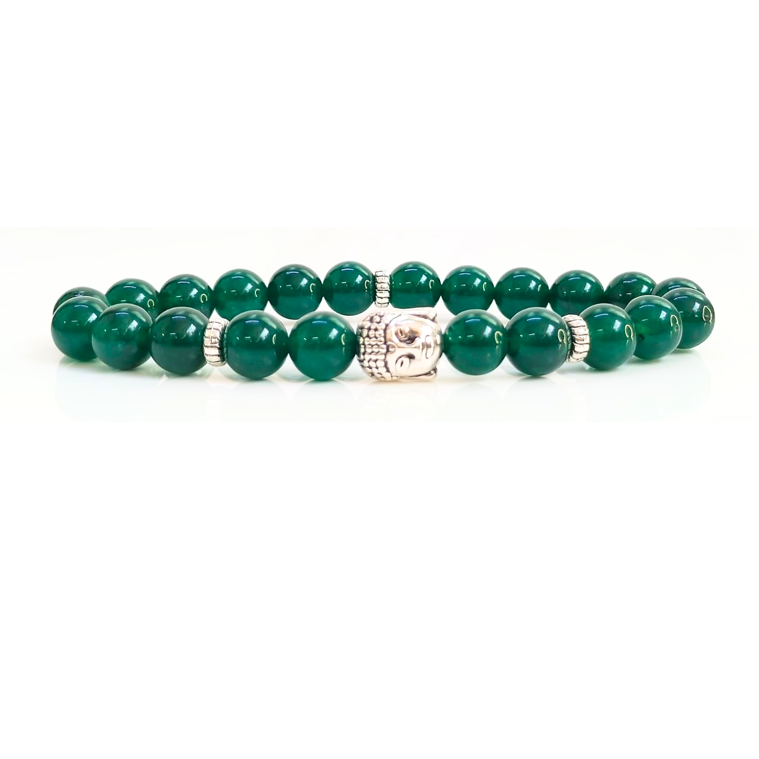 Green Jade With Buddha Head 8MM Bracelet