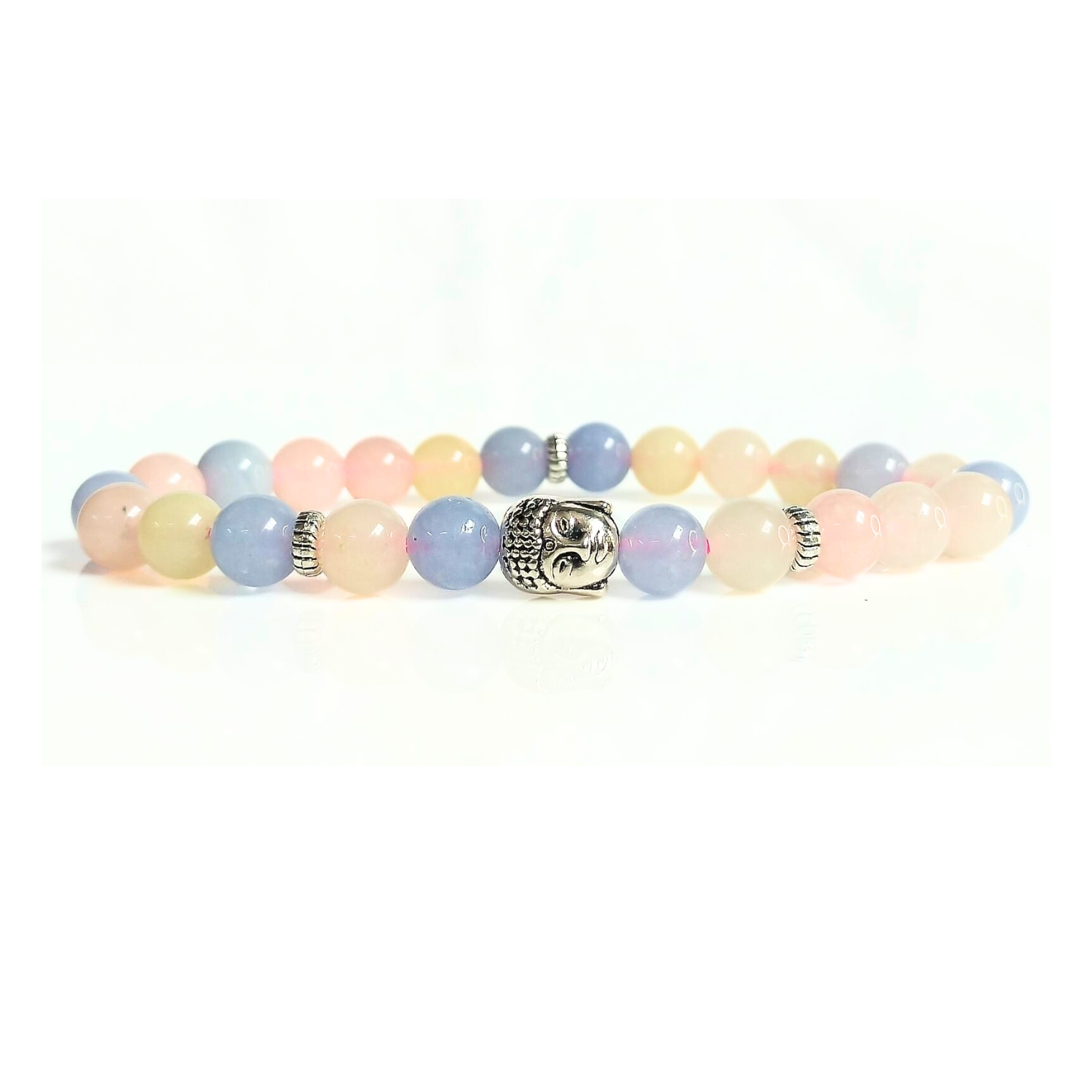 Morganite Beryl With Buddha Head 8MM Bracelet