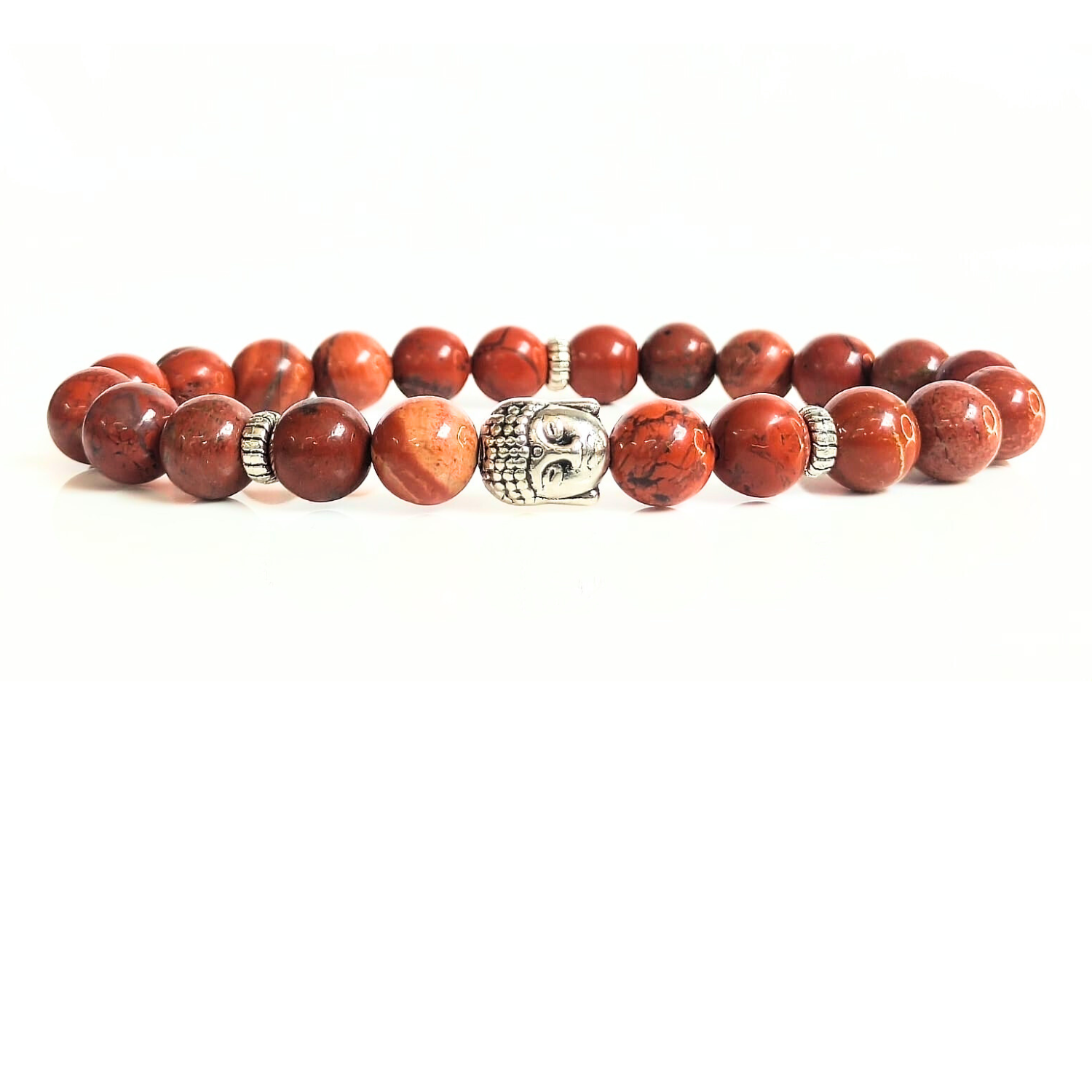 Red Jasper With Buddha Head 8MM Bracelet