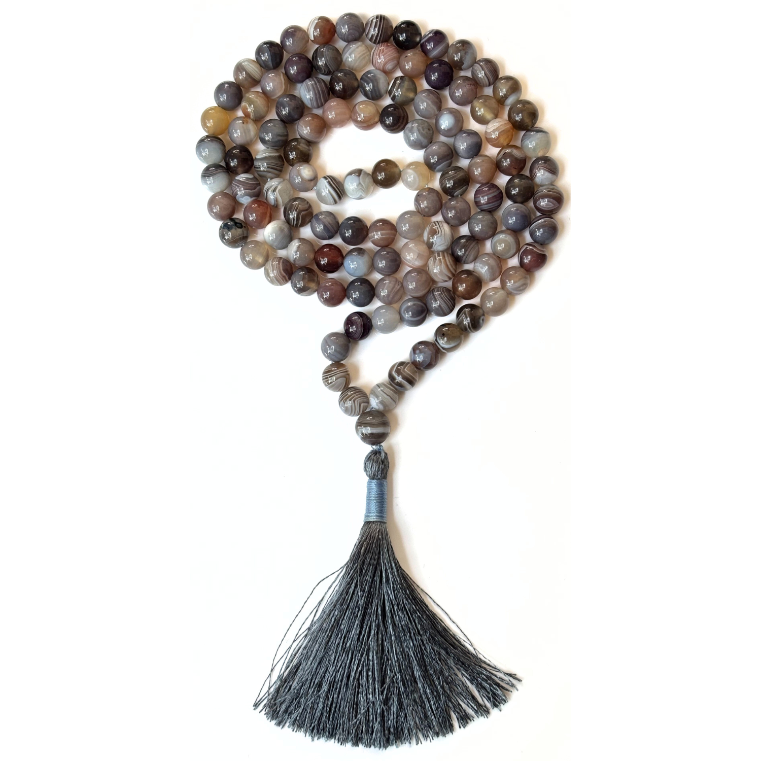 Botswana Agate Jap Mala – 108 Healing Beads