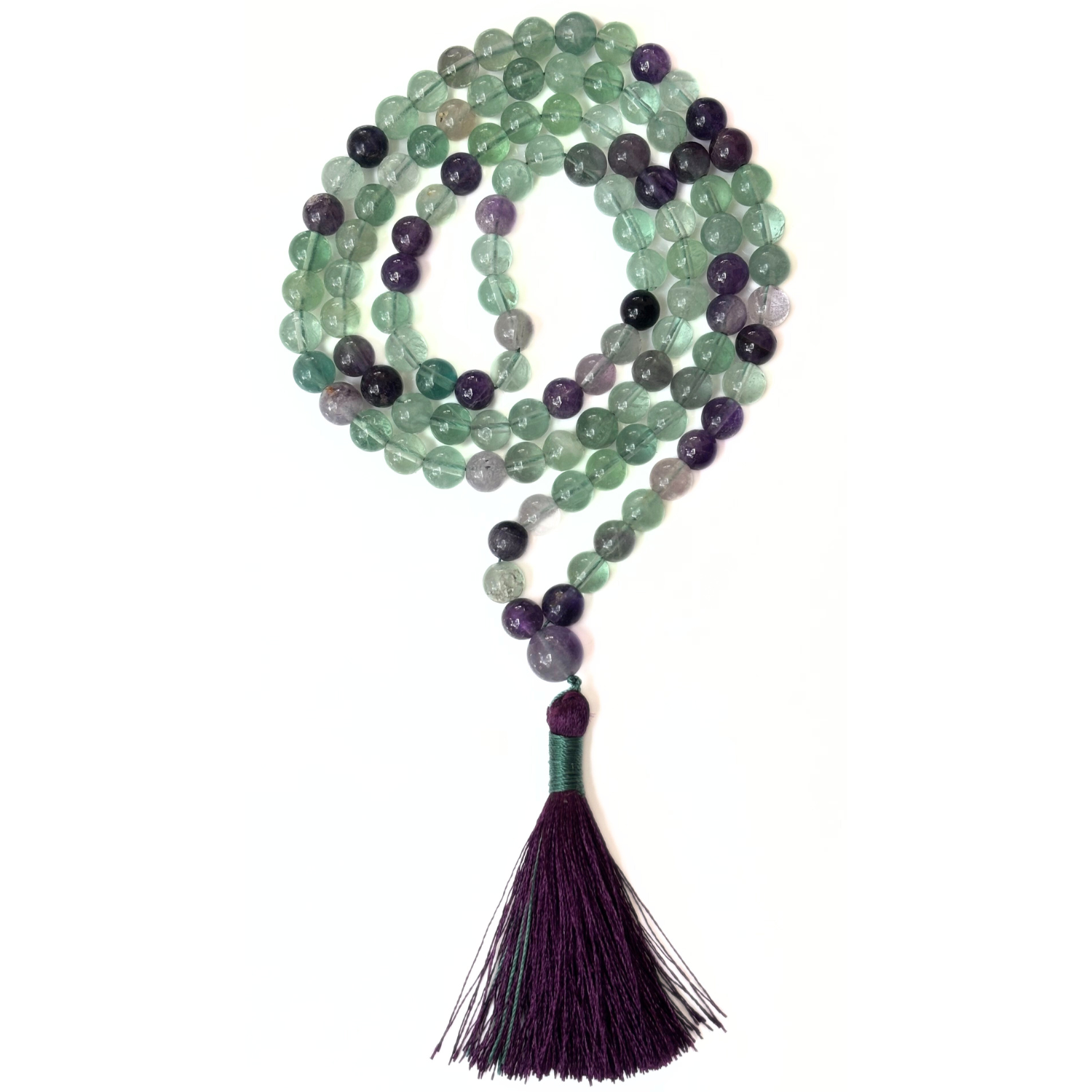 Fluorite 108 Beads Jap Mala for Meditation & Healing