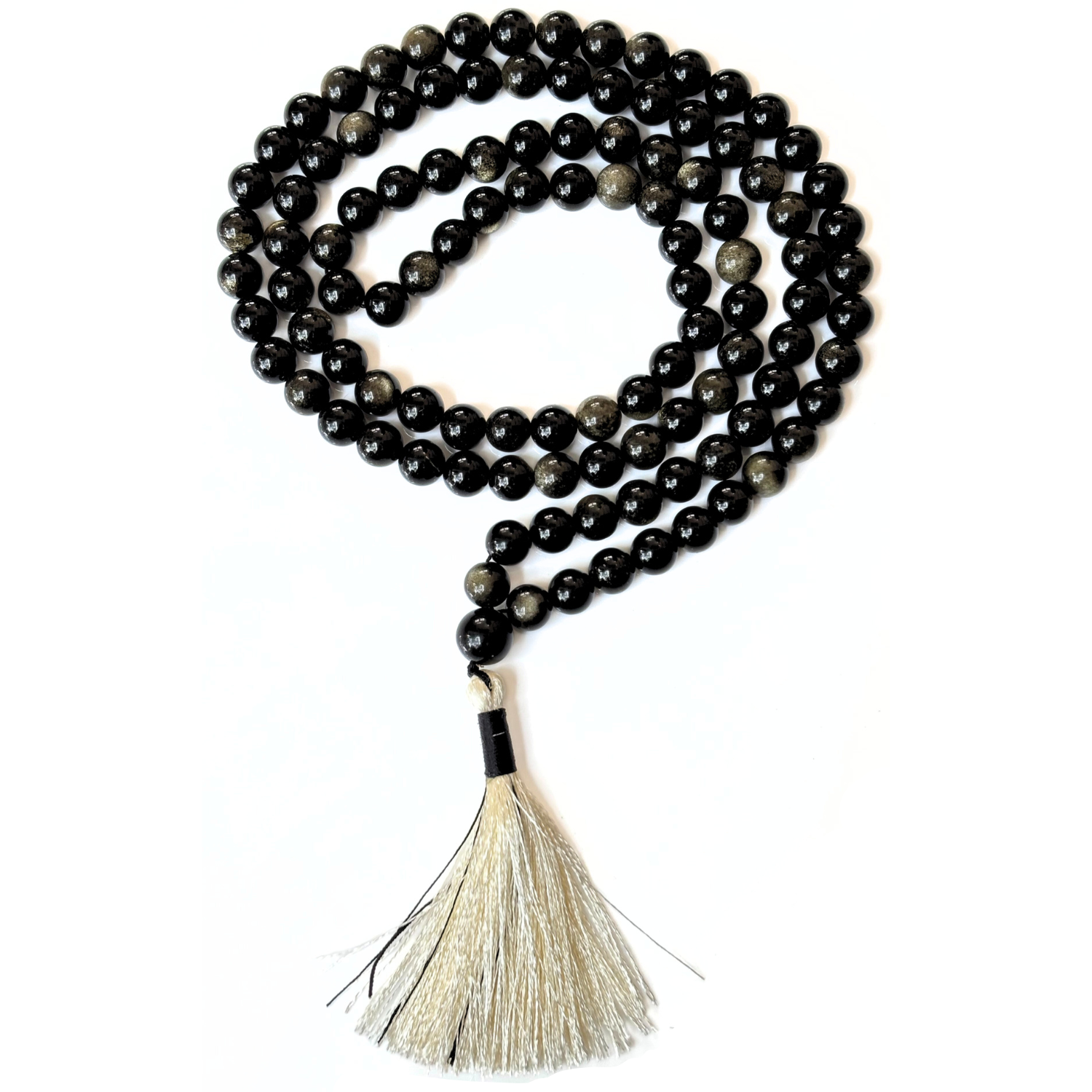 Golden Obsidian Jap Mala 108 Beads – Spiritual Healing & Jewelry