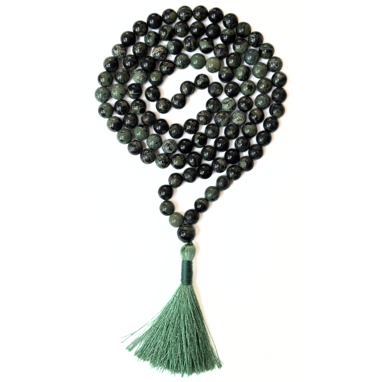 Kambaba Jasper 108-Bead Japa Mala Necklace