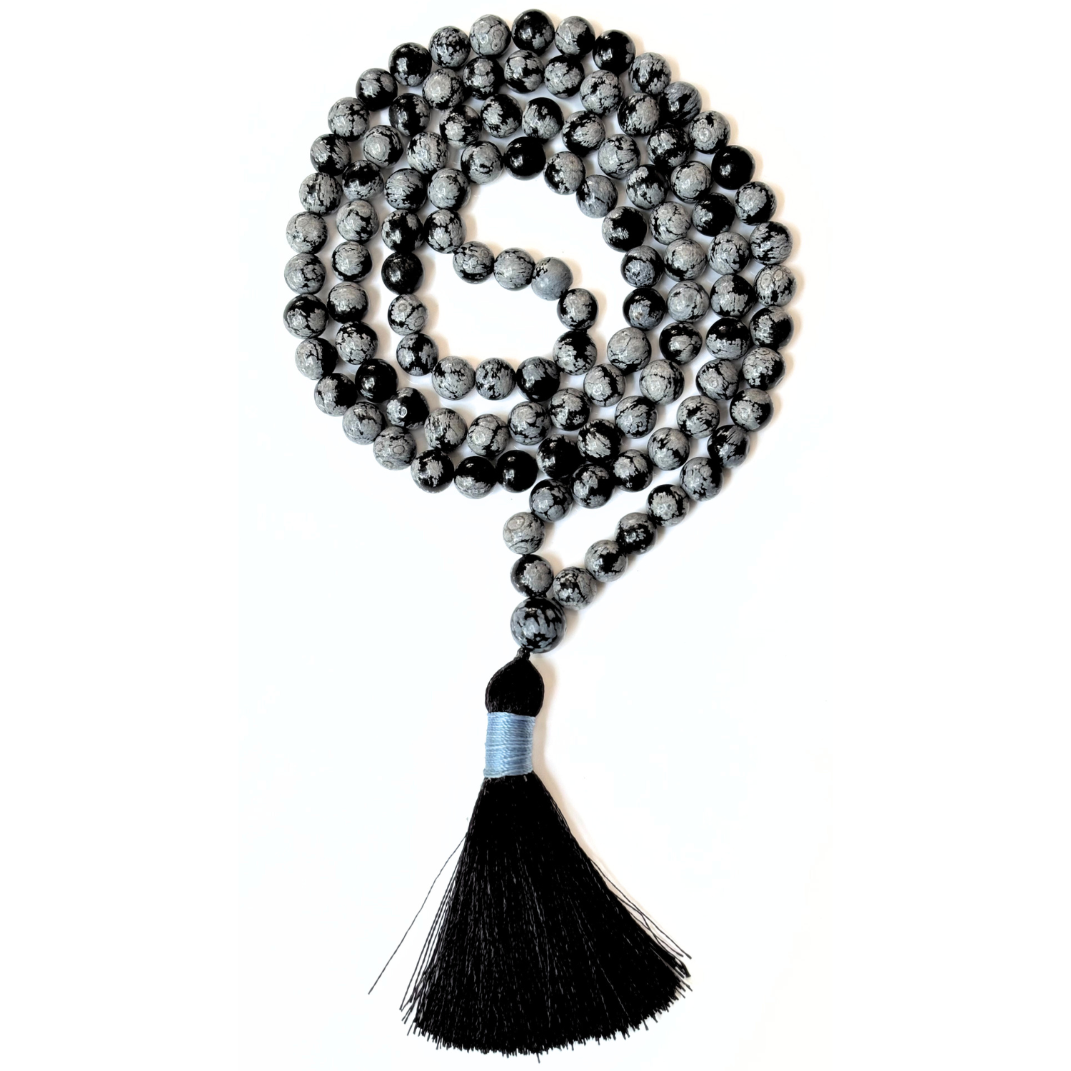 Snowflake Obsidian Jap Mala – 108 Prayer Beads